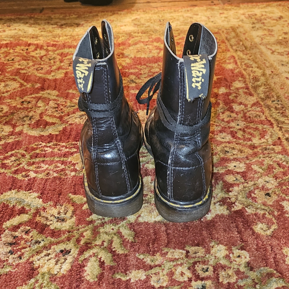 Dr. Martens Black Leather Combat Boots - Picture 4 of 6